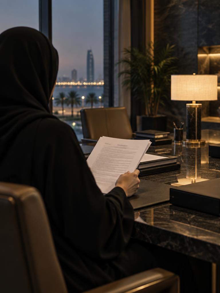مراجعة مستندات قضية في مكتب